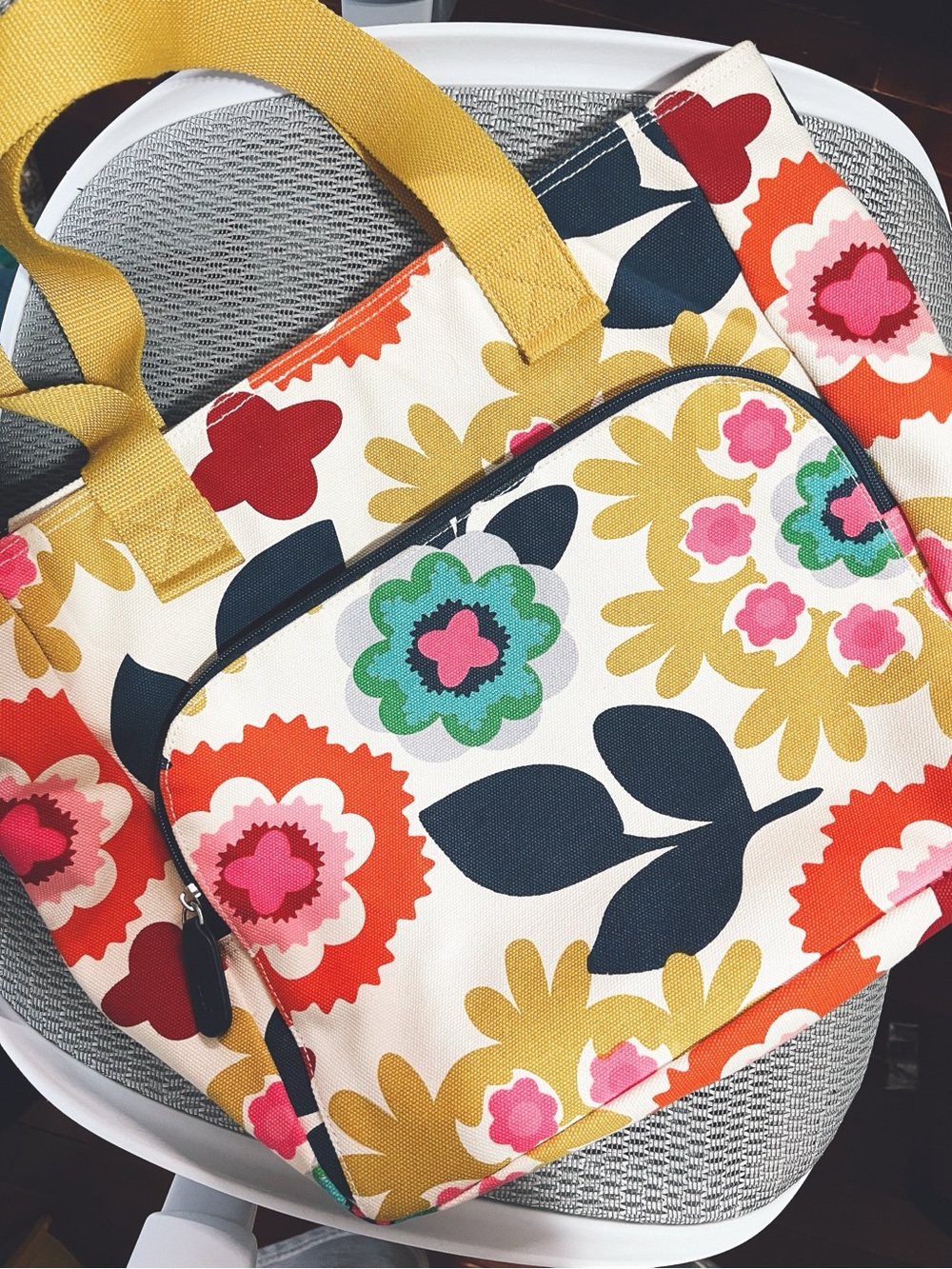 French Bull yoga tote bag floral
